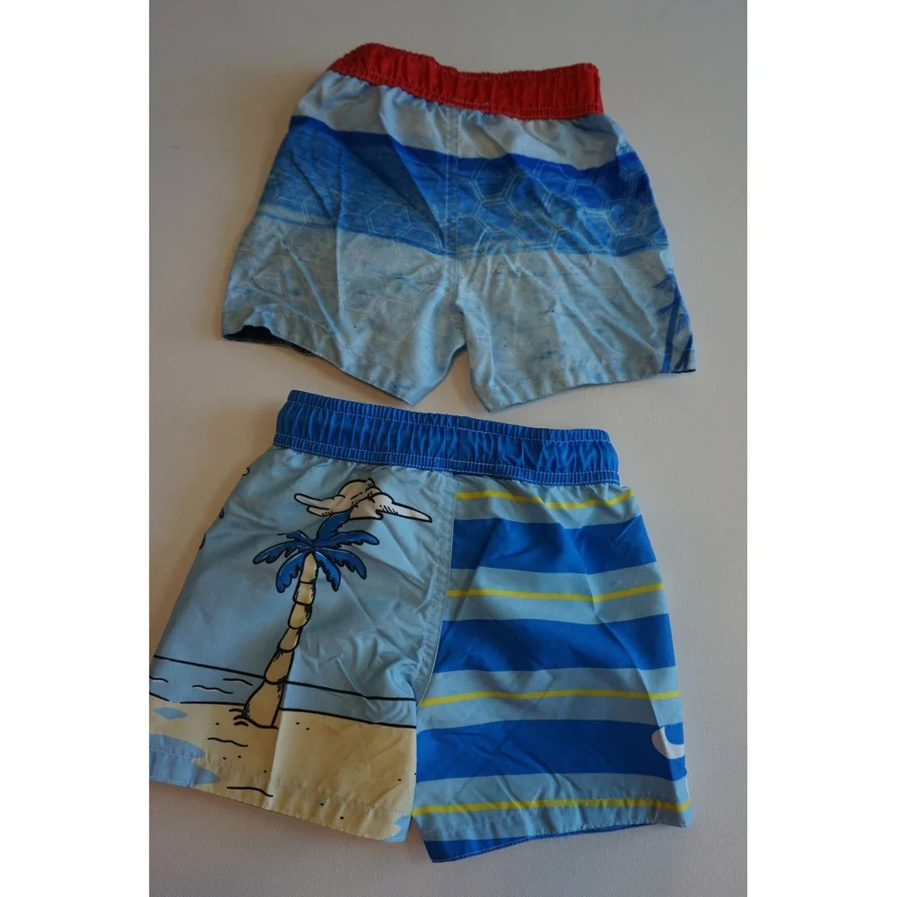 Disney Mickey Mouse Swim Trunks Set 2pk Blue Surfing Board Shorts 18M